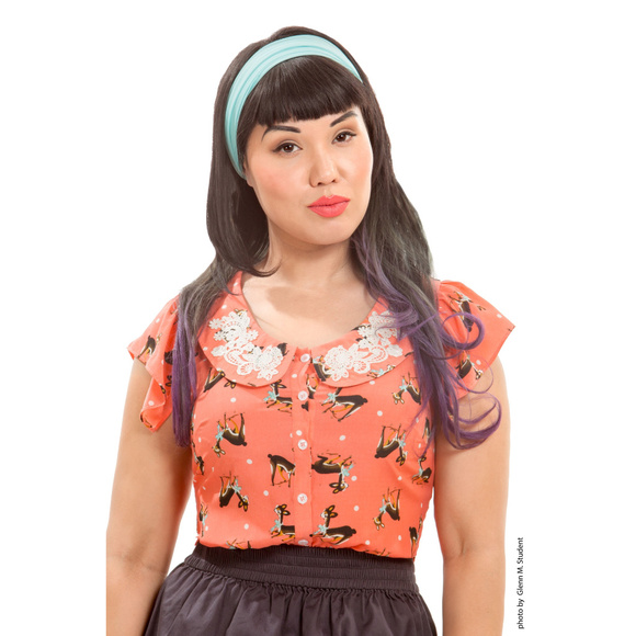 Tatyana Tops - Retro Beach Bash deer blouse